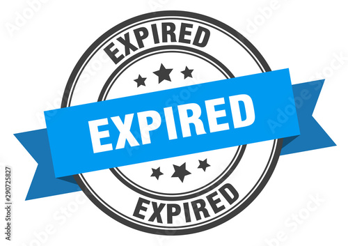 expired label. expired blue band sign. expired
