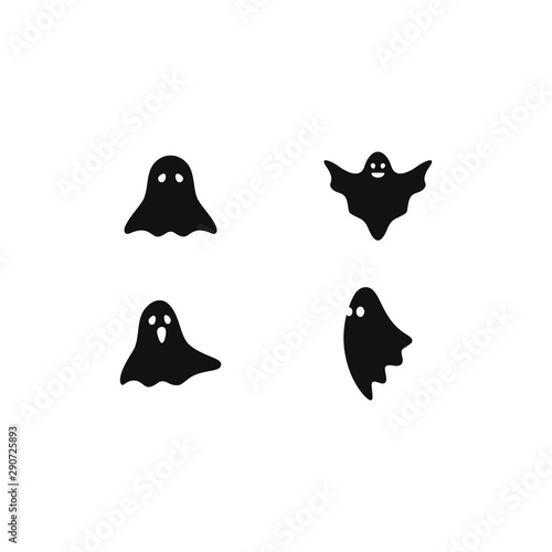 Set of scary ghost logo vector icon illustration design 