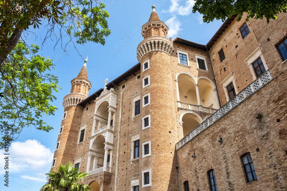 Urbino: Ducale Palace facade. Color image