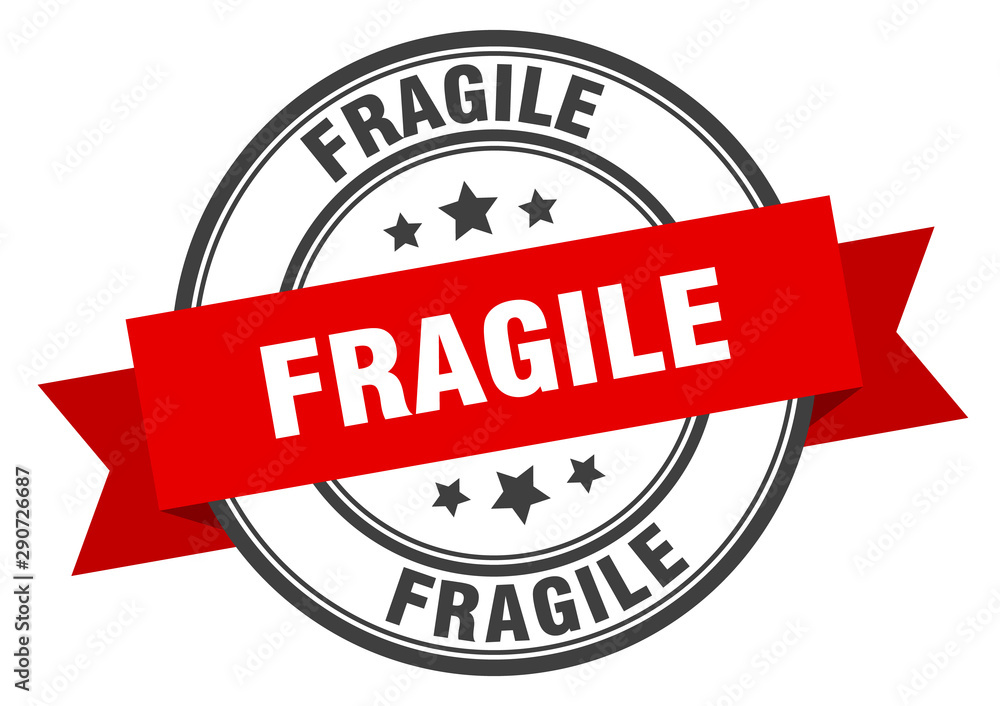 Fototapeta premium fragile label. fragile red band sign. fragile