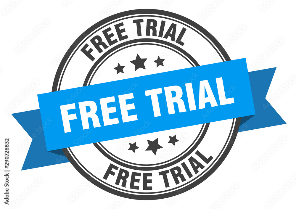 Obraz premium free trial label. free trial blue band sign. free trial