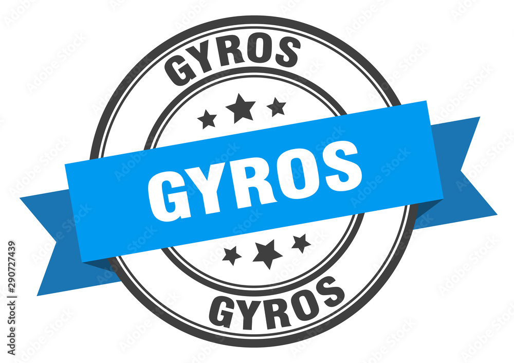 Obraz premium gyros label. gyros blue band sign. gyros