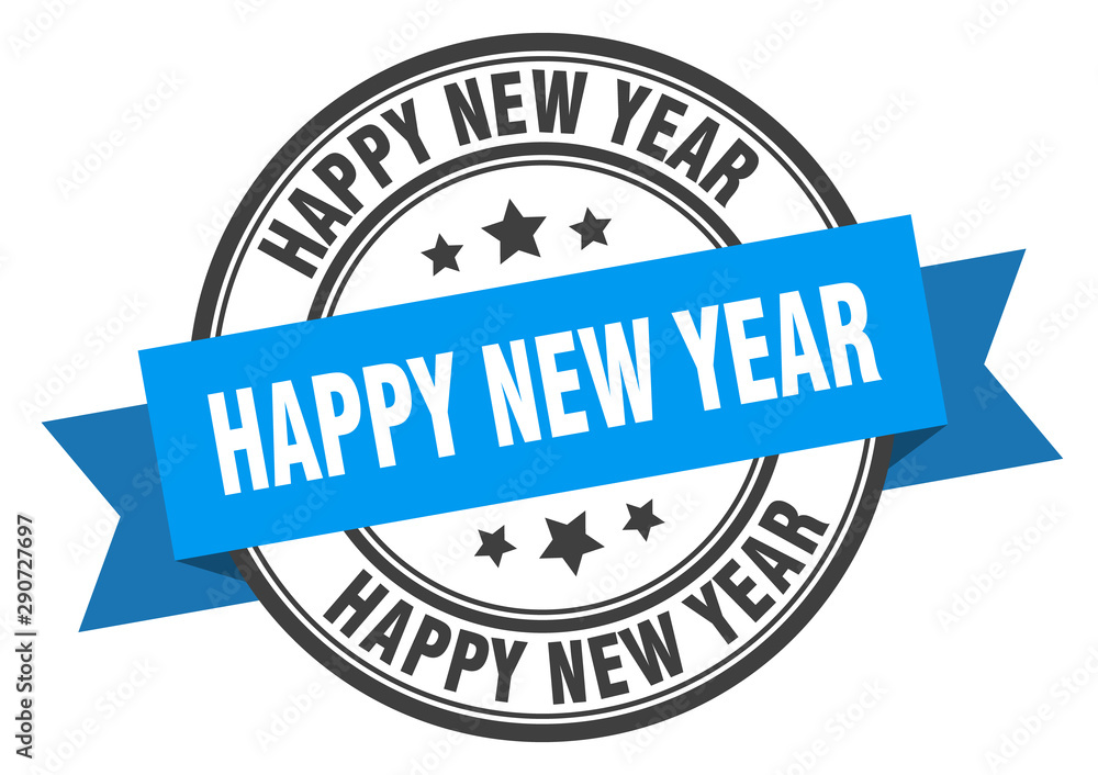 happy new year label. happy new year blue band sign. happy new year happy new year label. happy new year blue band sign. happy new year