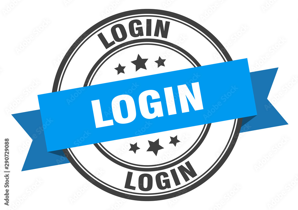 Obraz premium login label. login blue band sign. login