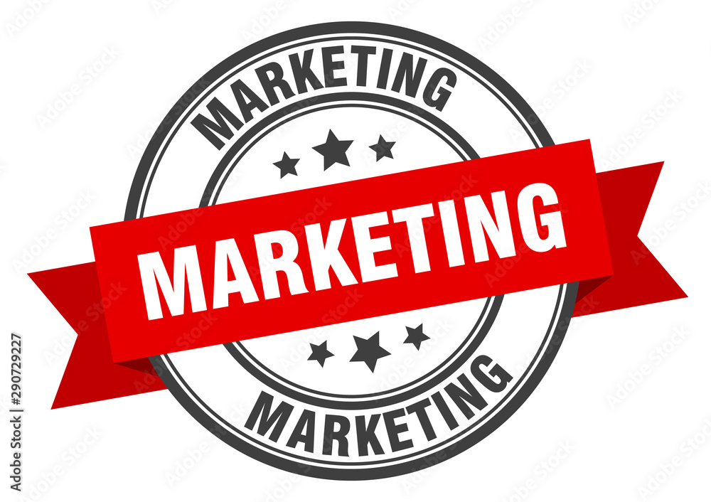 Fototapeta premium marketing label. marketing red band sign. marketing