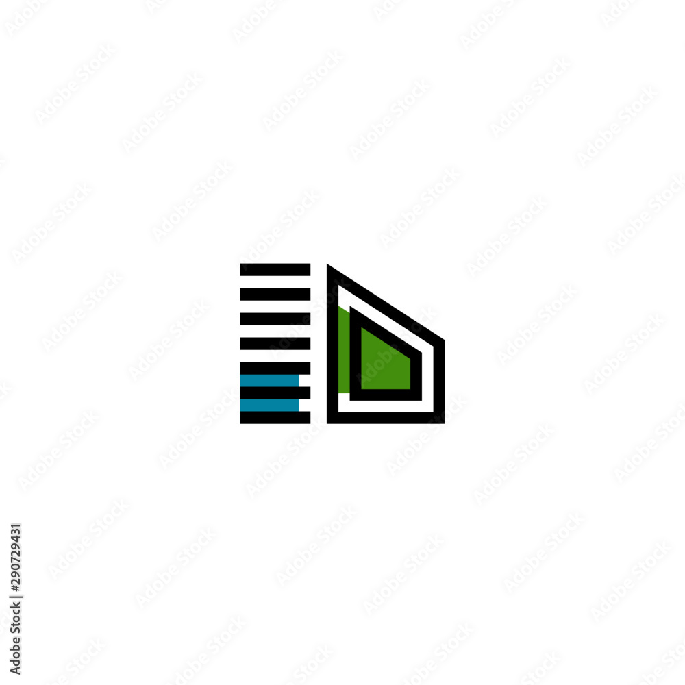 D initial letter, modern logo design template D initial letter, modern logo design template
