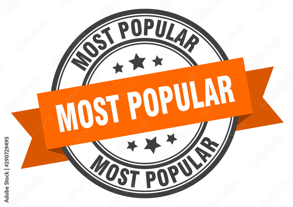 Obraz premium most popular label. most popular orange band sign. most popular
