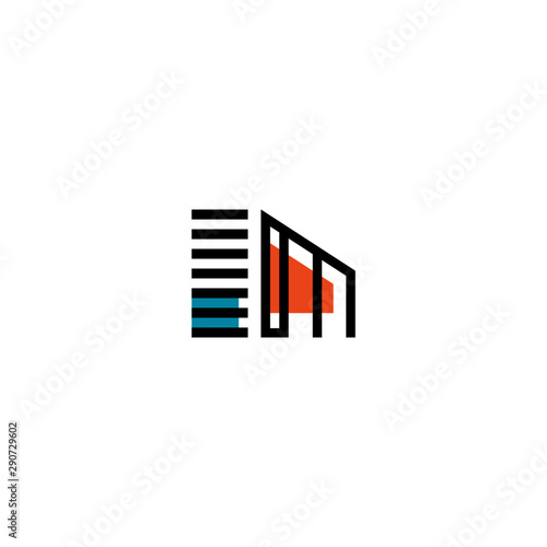 M initial letter, modern logo design template