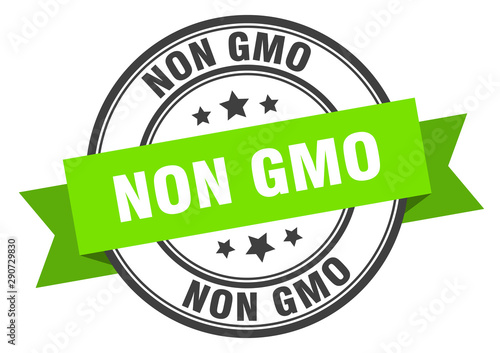 non gmo label. non gmo green band sign. non gmo