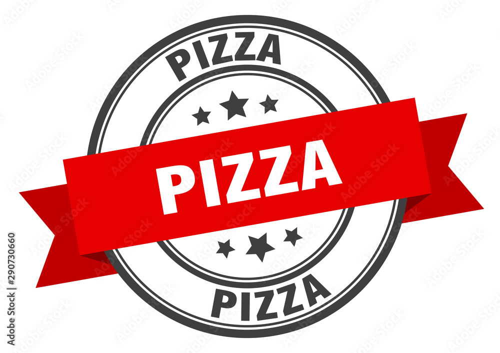 Fototapeta premium pizza label. pizza red band sign. pizza
