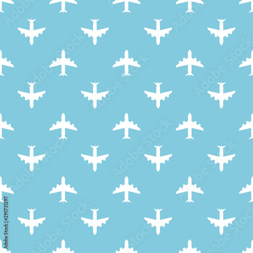 Seamless pattern. Airplane background. Vector illustration.