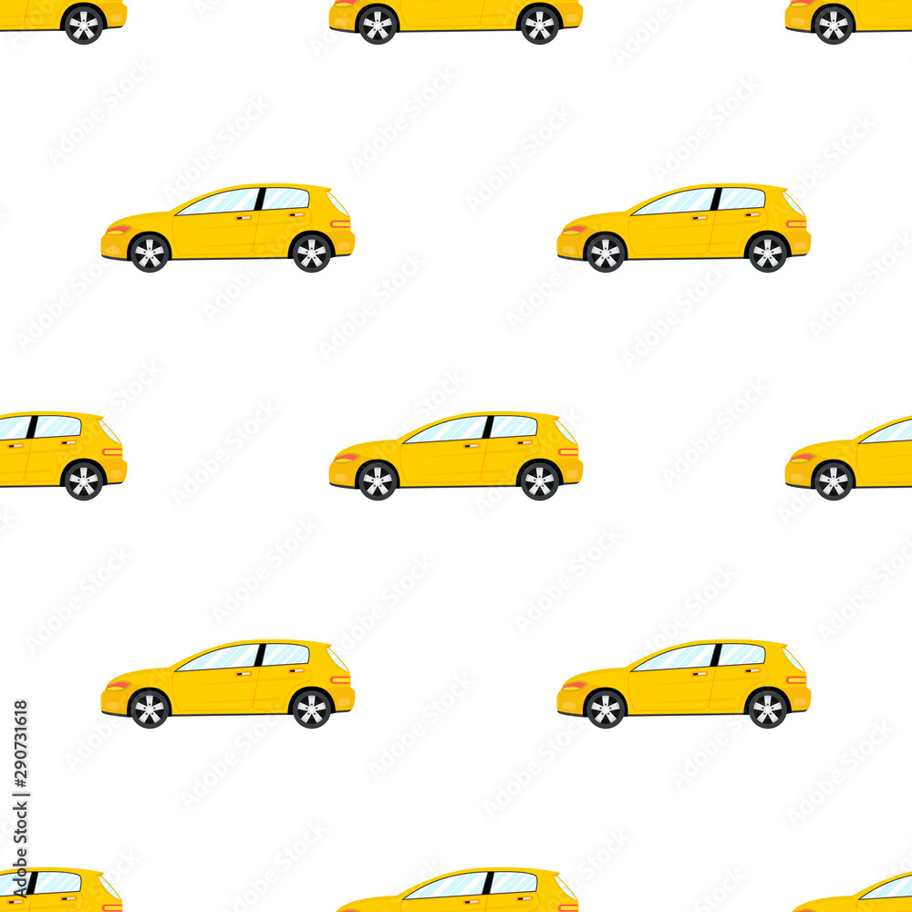 Seamless pattern. Colorful car background. Vector illustration.