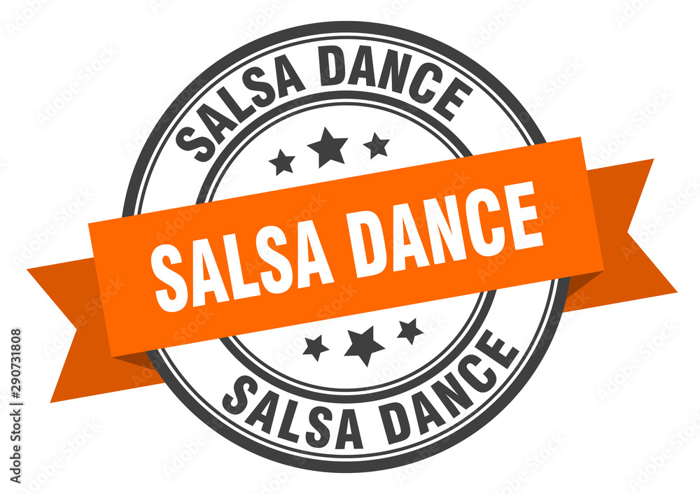 Fototapeta premium salsa dance label. salsa dance orange band sign. salsa dance