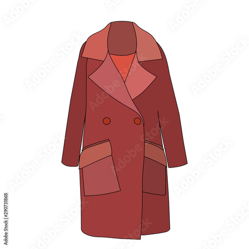 vector, on a white background, outerwear coat, raincoat