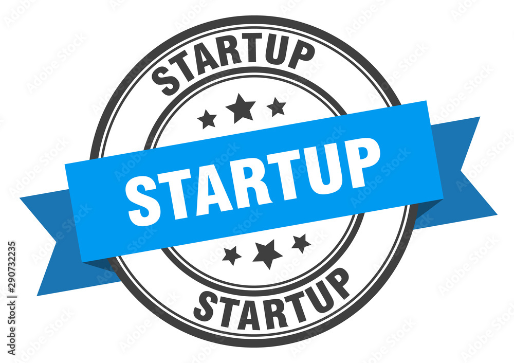 Fototapeta premium startup label. startup blue band sign. startup