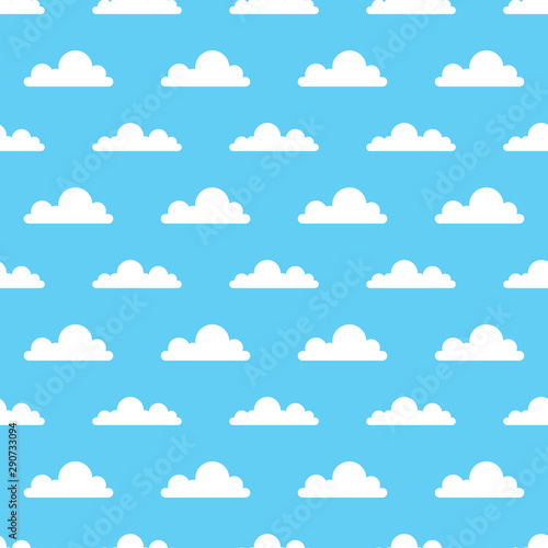 Cloud seamless pattern. Vector background.