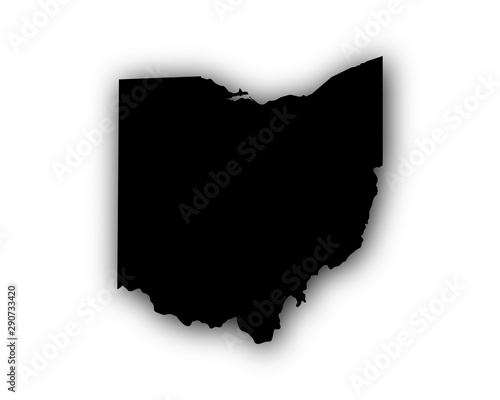 Karte von Ohio mit Schatten