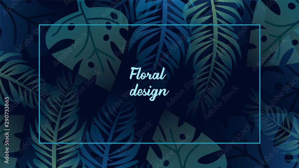 Fototapeta Tropical Leaves Pattern Abstract Background