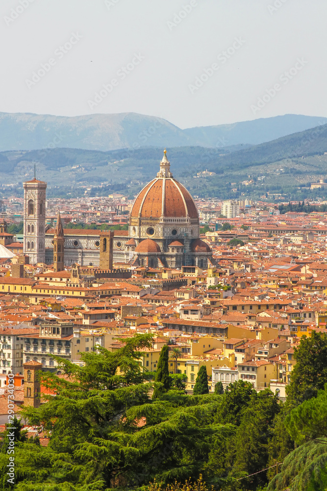 Landscape view of Florence on a sunny day