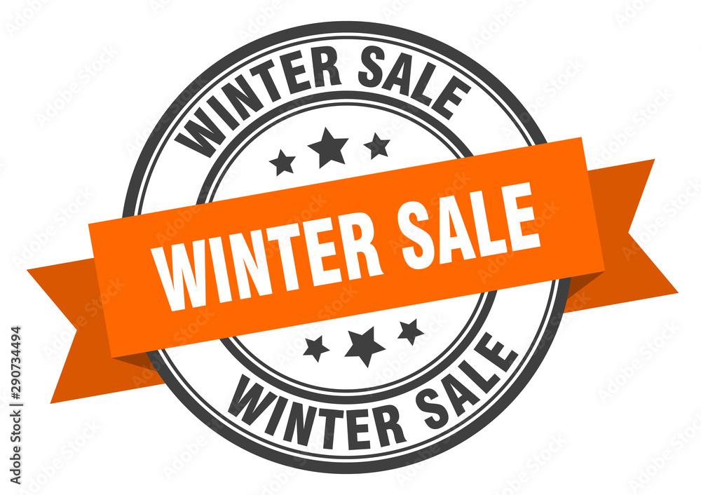 Obraz premium winter sale label. winter sale orange band sign. winter sale