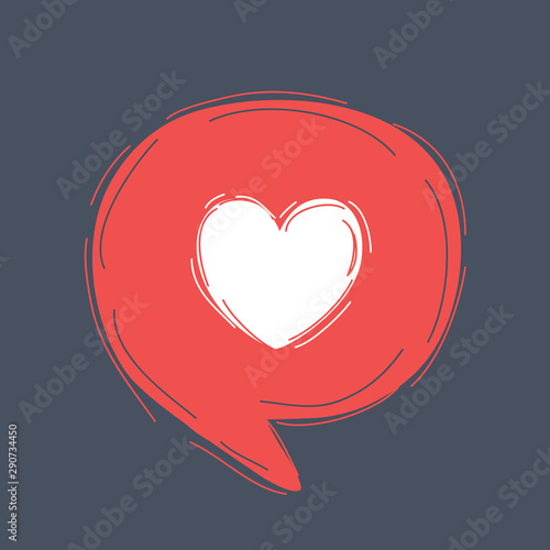 Heart in speech bubble