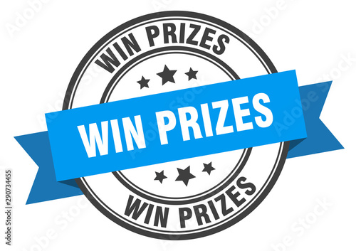 Free Download win prizes label. win prizes blue band sign. win prizes - GFXLoad
