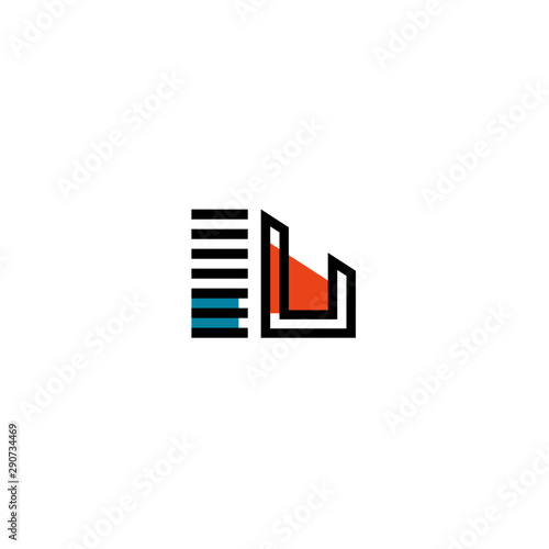 U initial letter, modern logo design template