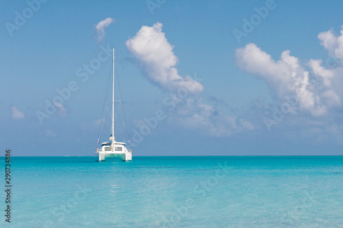 Sailing catamaran in the sea