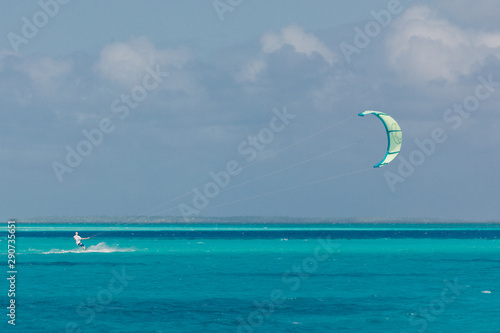 Kite rider on Cocos (Keeling) islands, Direction island
