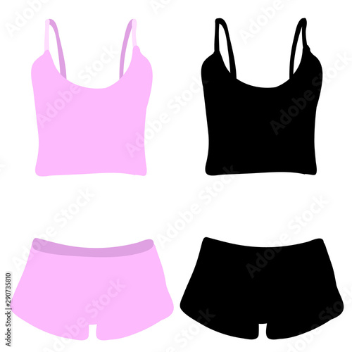 vector, isolated, lingerie, with silhouette, pink