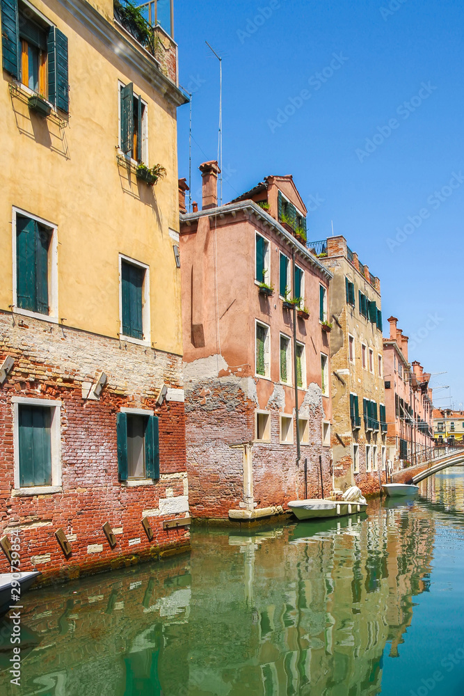View on the historic architecture and the canal