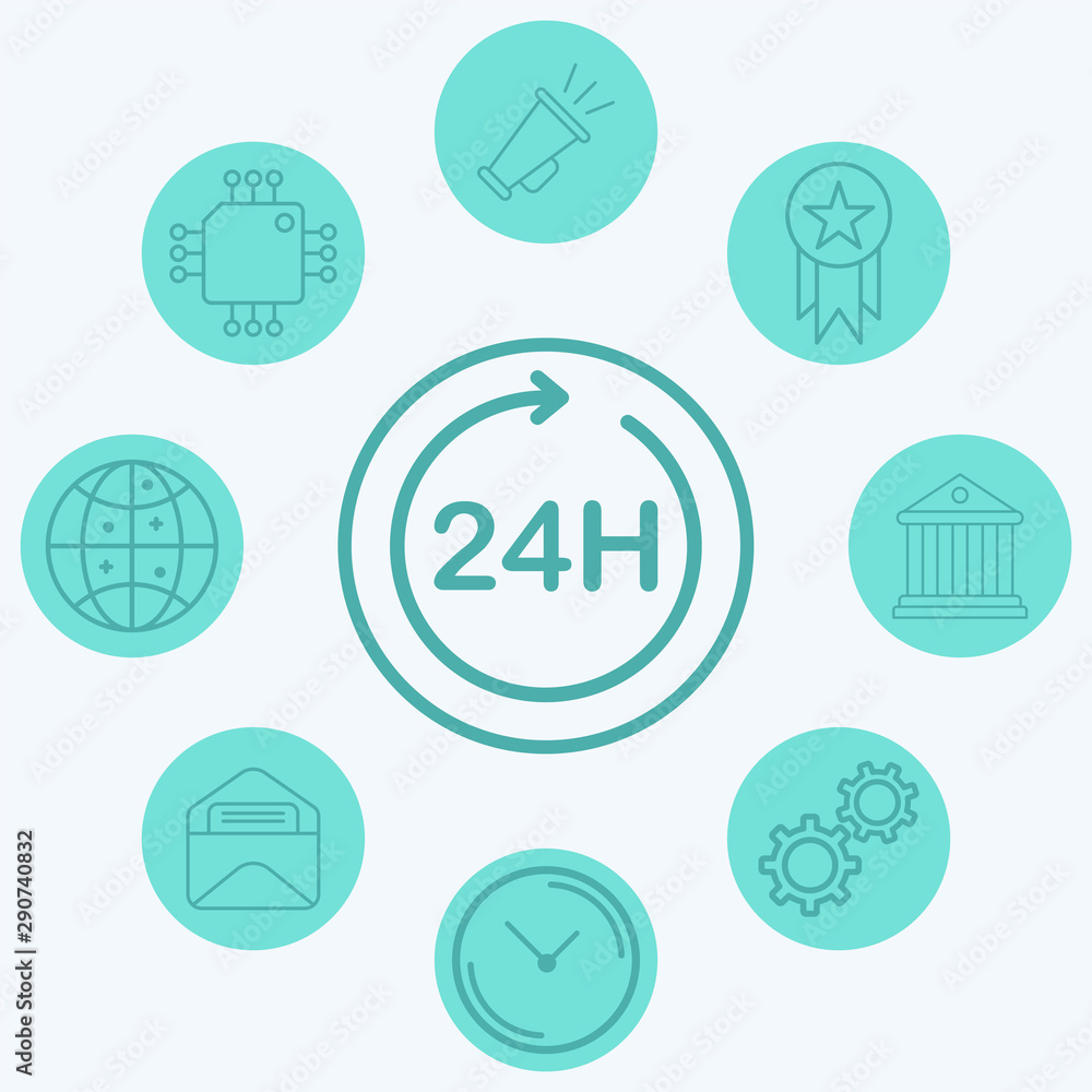 24 hours vector icon sign symbol 24 hours vector icon sign symbol