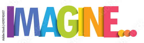 IMAGINE... vector rainbow gradient typography banner