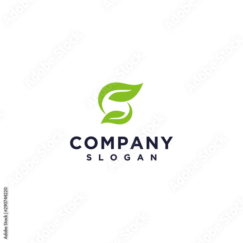 S leaf logo icon. vector
