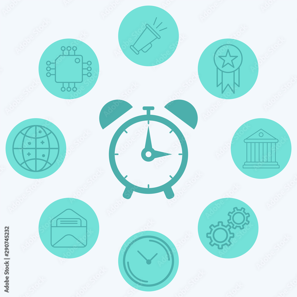 Alarm clock vector icon sign symbol Alarm clock vector icon sign symbol