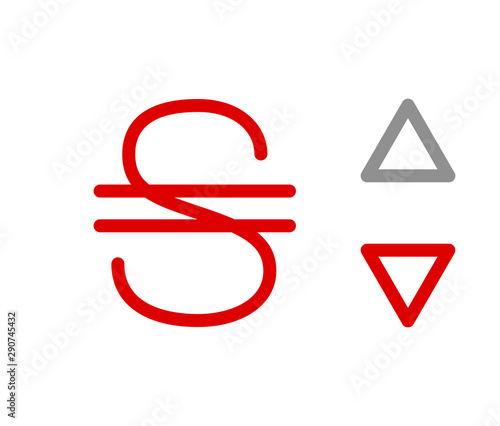 S, UAH, 980, Hryvnia, Ukraine Banking Currency icon typography logo banner set isolated on background. Abstract concept graphic element. Collection of currency symbols ISO 4217 signs used in country photo