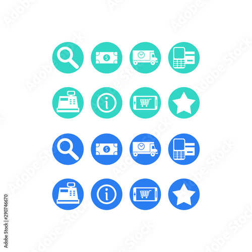 minimalist blue icon shop vector design © Hasbi