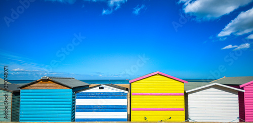 row of beach huts