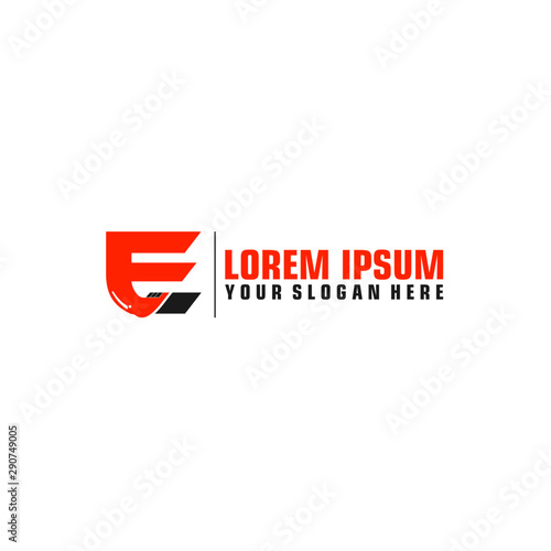 Free Download E Letter Logo Design with Excavator Creative Modern Trendy - GFXLoad