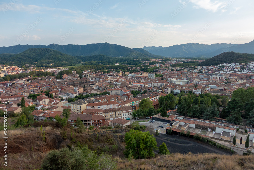 Climbing an Olot volcano in the province of Girona