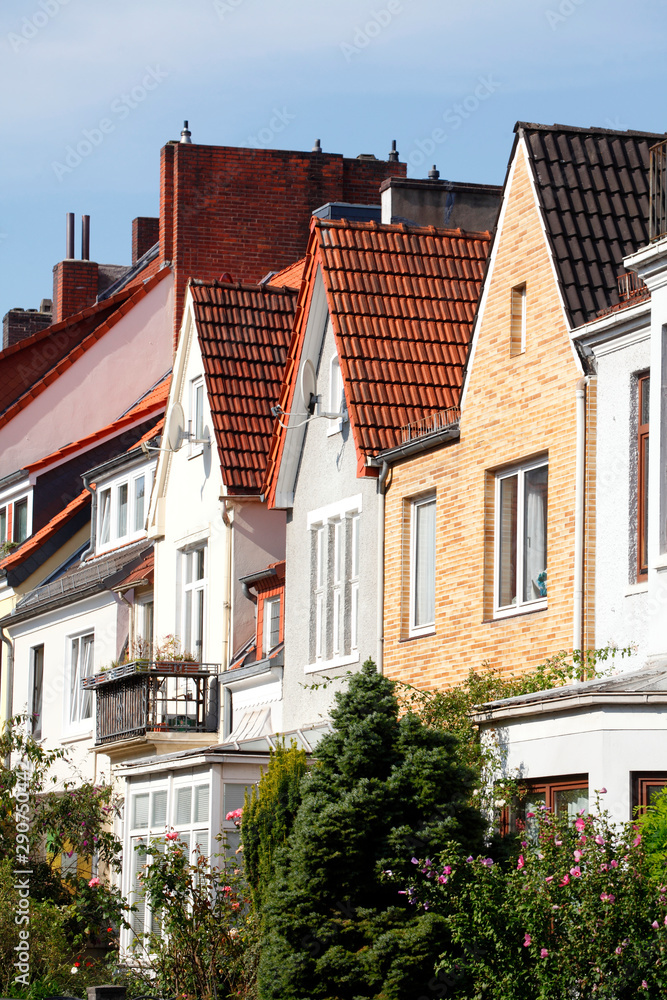 Häuserzeile, Reihenhäuser, Wohngebäude