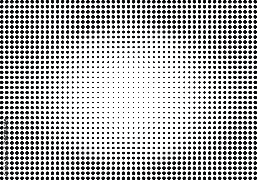 Abstract halftone dotted background. Monochrome pattern with dot and circles.  Vector modern futuristic texture for posters, sites, business cards, cover postcards, interior design, labels, stickers.