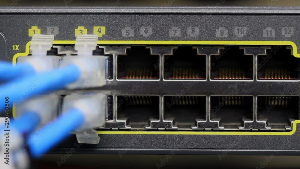 Close up of cable plugged in to socket of equipment with