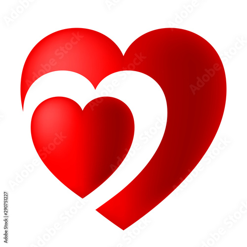 Double heart icon with grad...