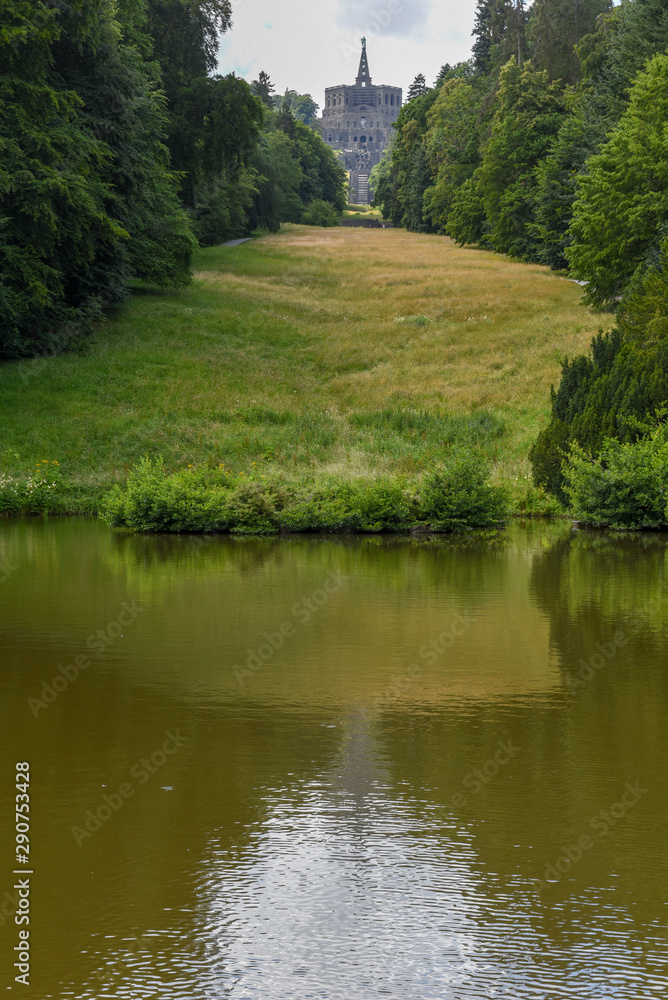 Hercules monument of Wilhelmshoehe Mountainpark at Kassel on Germany.. Hercules monument of Wilhelmshoehe Mountainpark at Kassel on Germany..