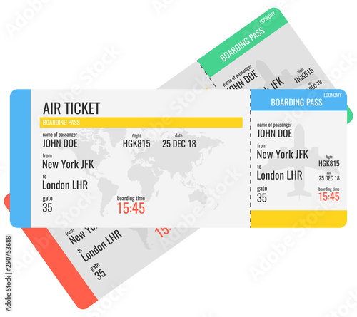 Airline boarding pass ticket. Vector illustration.