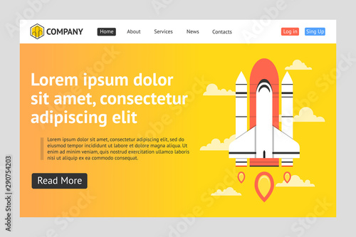 Website template design. Concept of web page design for website, mobile website and apps.