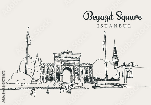 Drawing sketch illustration of Beyazit