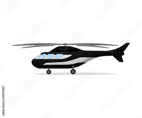 Police helicopter. Vector illustration on a white background.