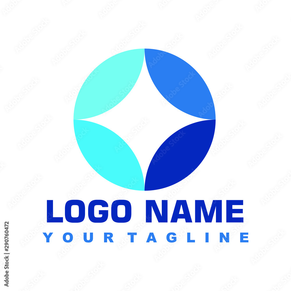 Obraz premium minimalist blue logo vector design